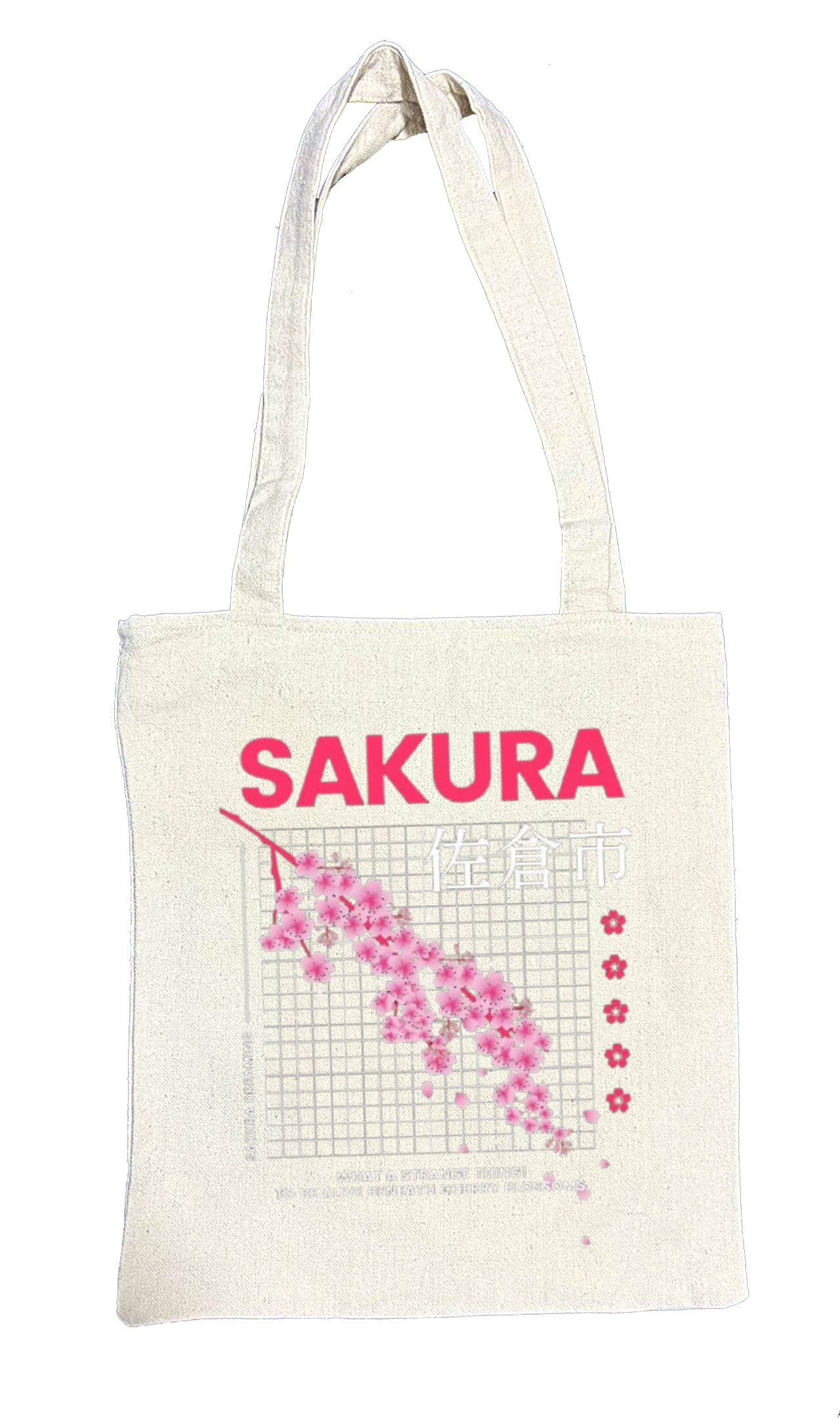SAKURA Back text tote bag beige 79