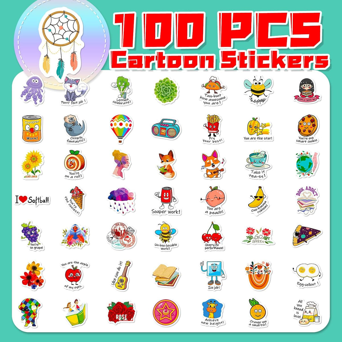 100 Pieces Stickers Girls Aesthetic Set Vsco Laptop Sticker Set Vinyl Sticker for Motorcycle Laptop Suitcase Skateboard Notebook Scrapbook Bicycle Guitar MacBook iPad (A)
