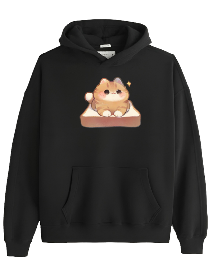 cat Oversize Hoodie Black 83