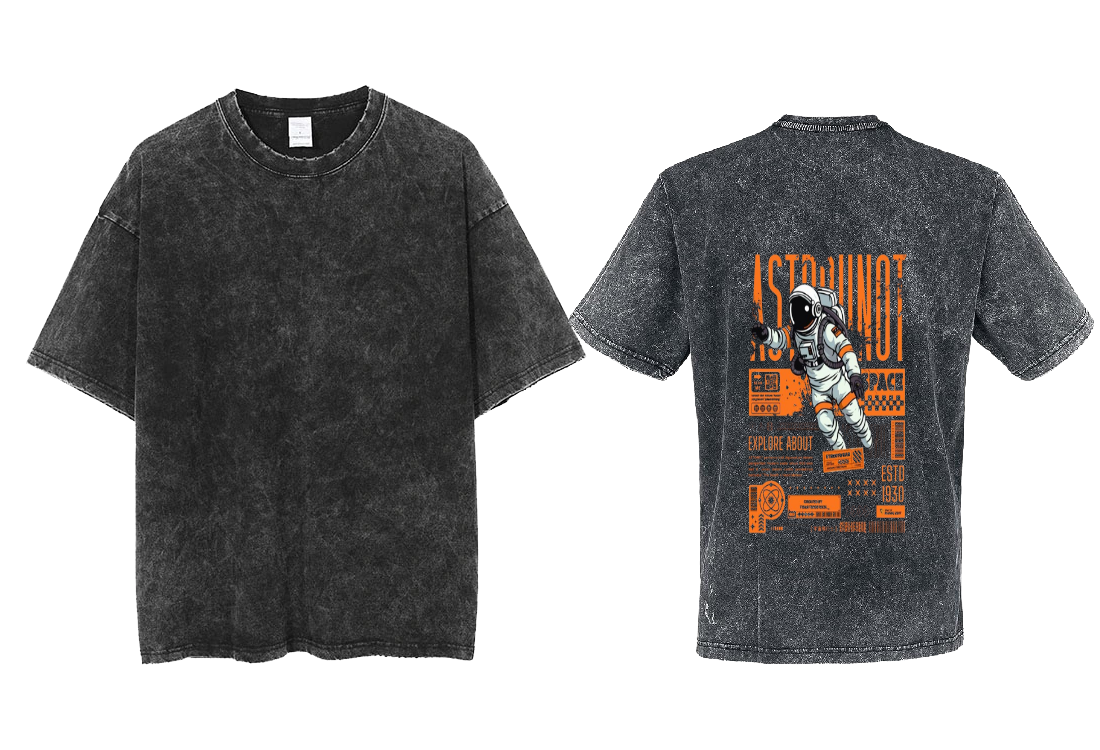 ASTRONAUT Back text One Size t- shirt Washed Back 62