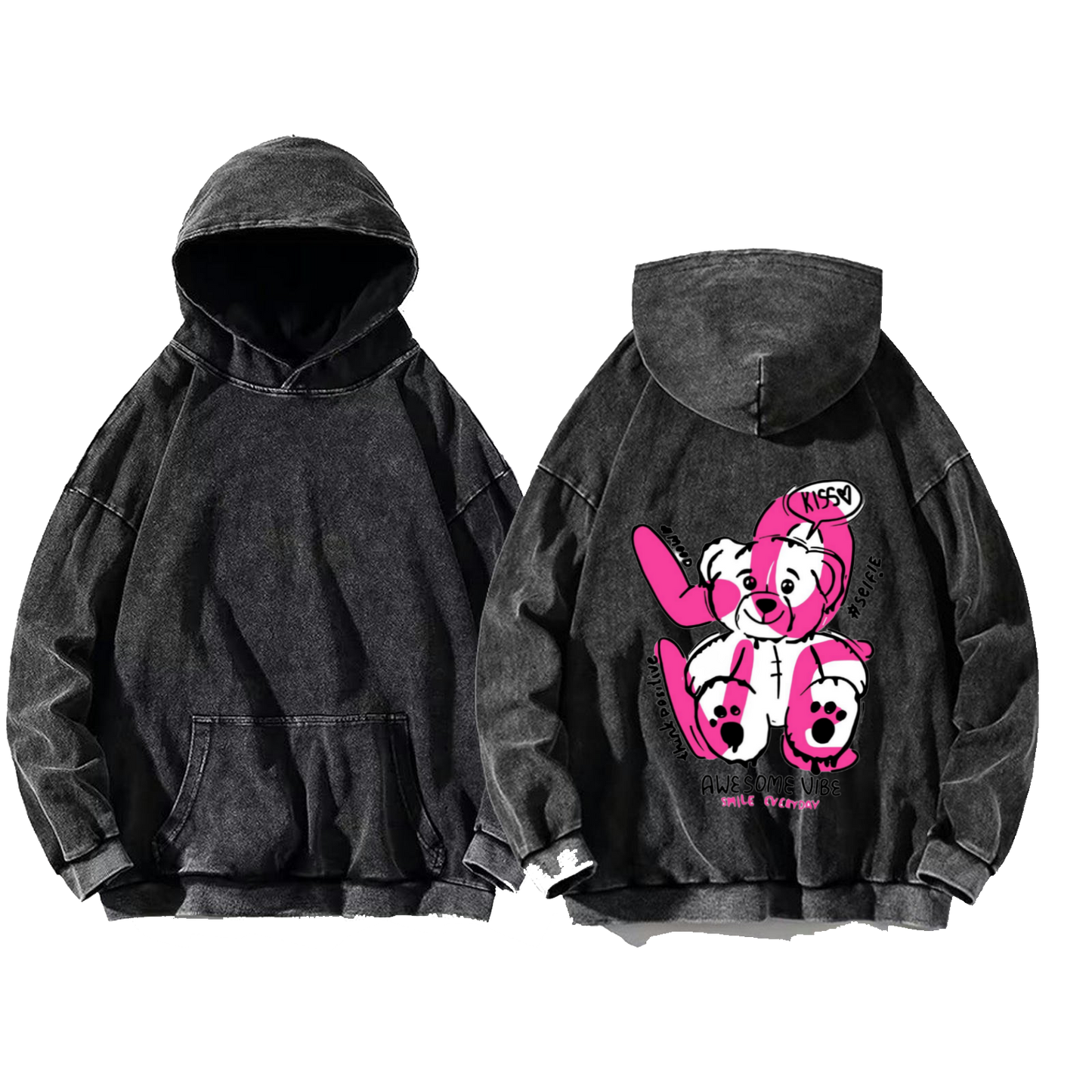 Teddy Bear One Size hoodie Washed Back 67