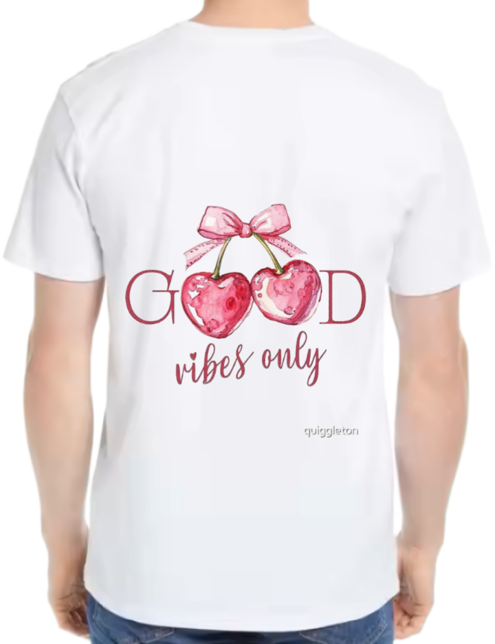 GOOD vibes only t- shirt One Size White back 84