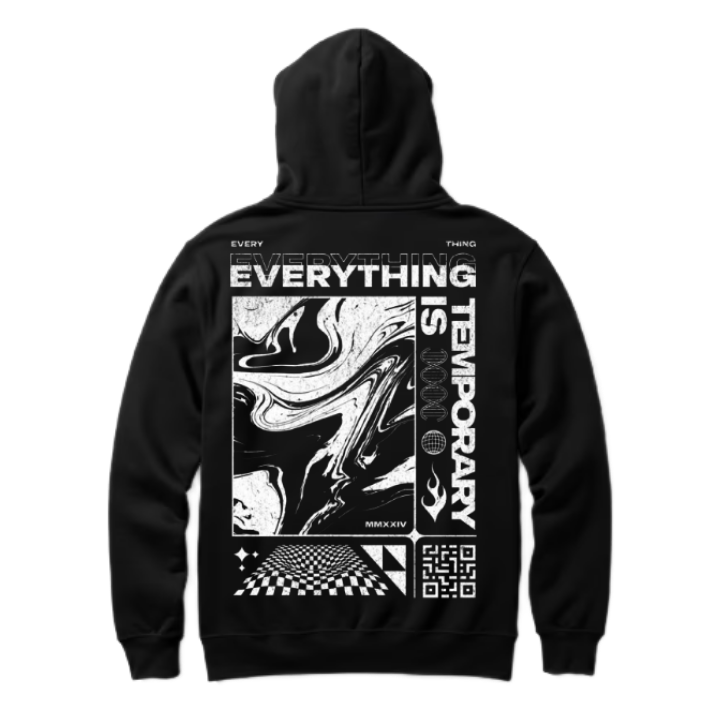 EVERYTHING IS TEMPORARY Back text oversize hoodie back 85
