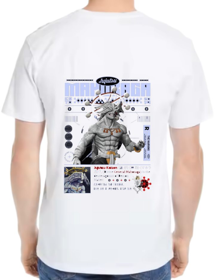 ماهوراجا Back text One Size t- shirt White Back 85
