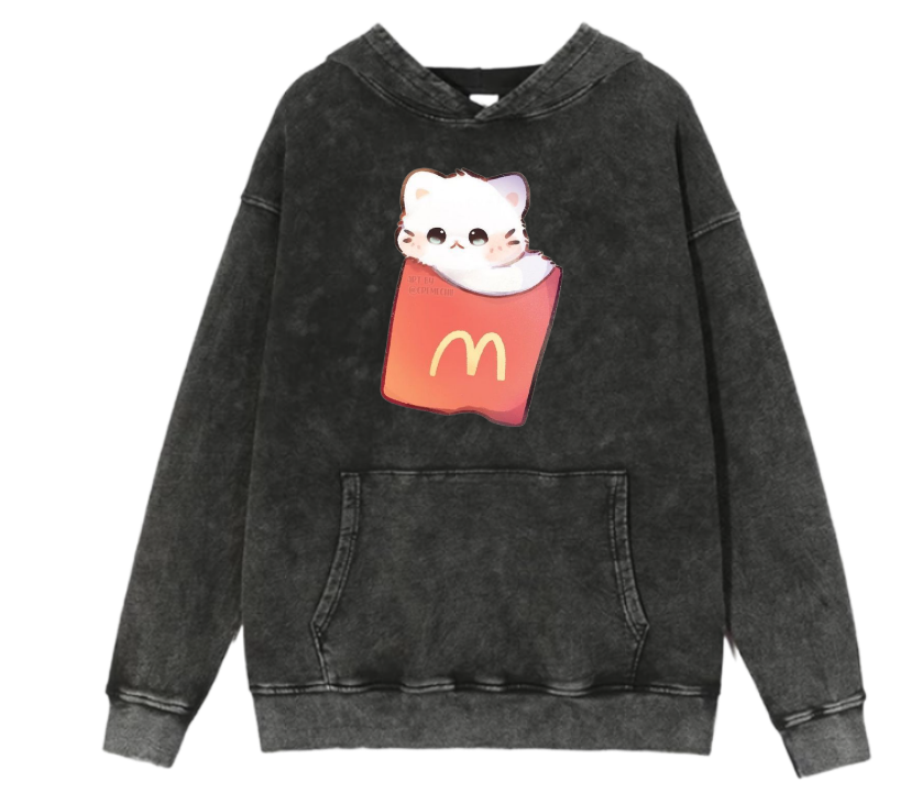 cat Oversize Hoodie Washed 87