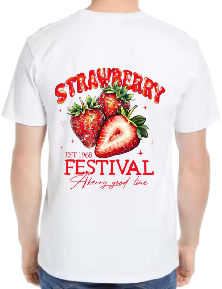 STRAWBERRY t- shirt One Size White back 87