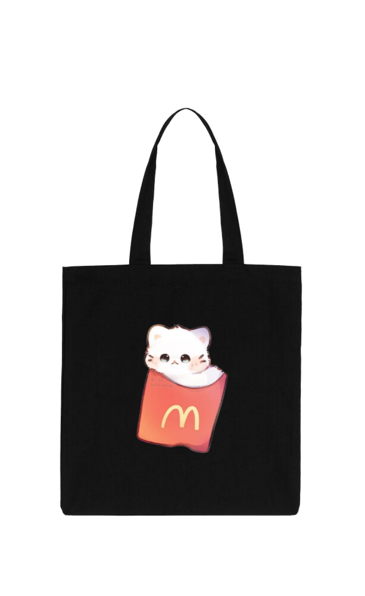 cat tote bag Black 87