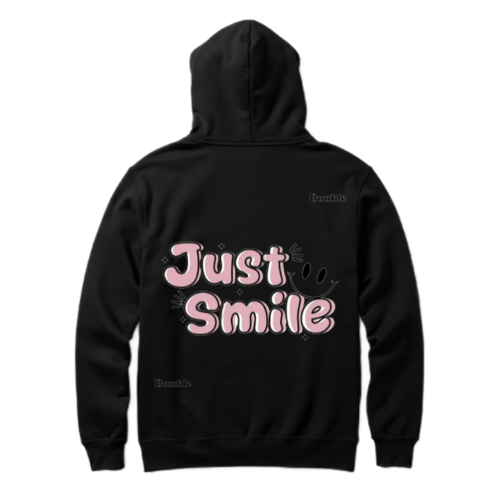 Just Smile One Size hoodie Black Back 88