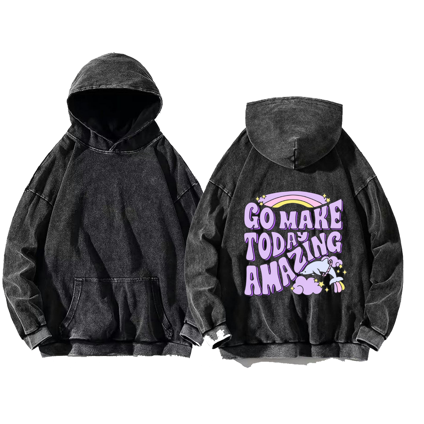 GO MAKE TODA AMAZING One Size hoodie Washed Back 72