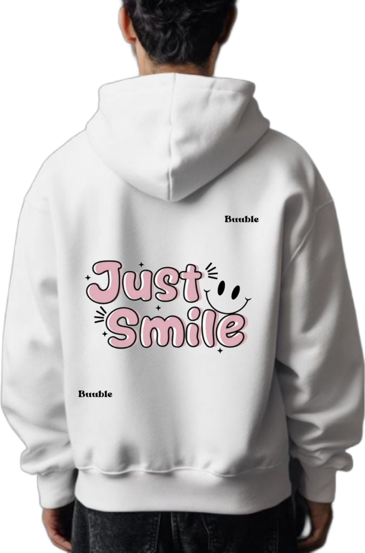 Just Smile One Size hoodie White Back 89