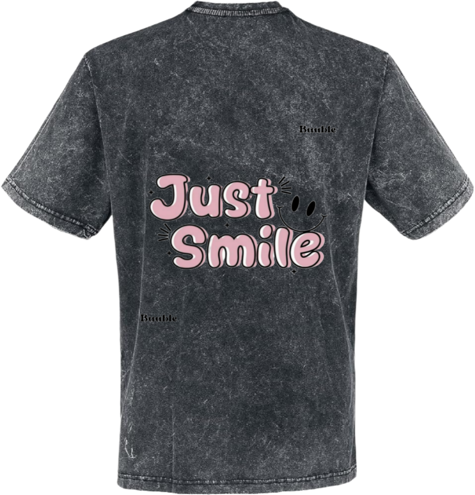 Just Smile t- shirt One Size Washed Back 89
