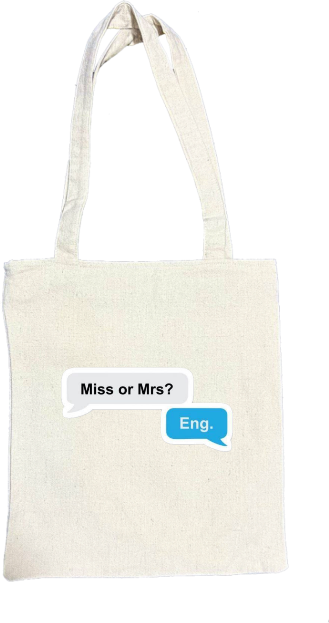 names tote bag beige Miss or Mrs? Eng. 8