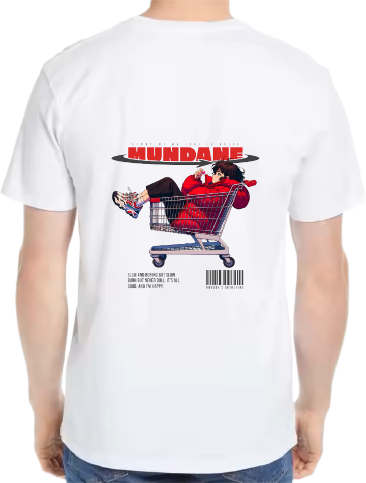 MUNDANE t- shirt Over Size White Back 118