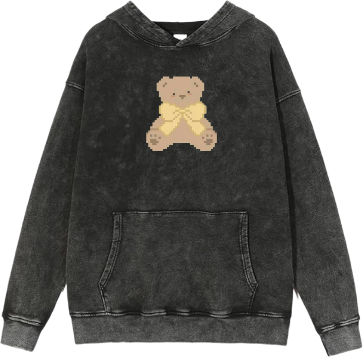 bear Oversize Hoodie Washed gray 8