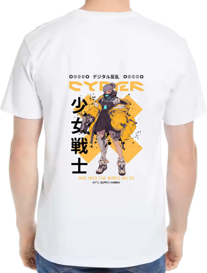 CYRER t- shirt Over Size White Back 8