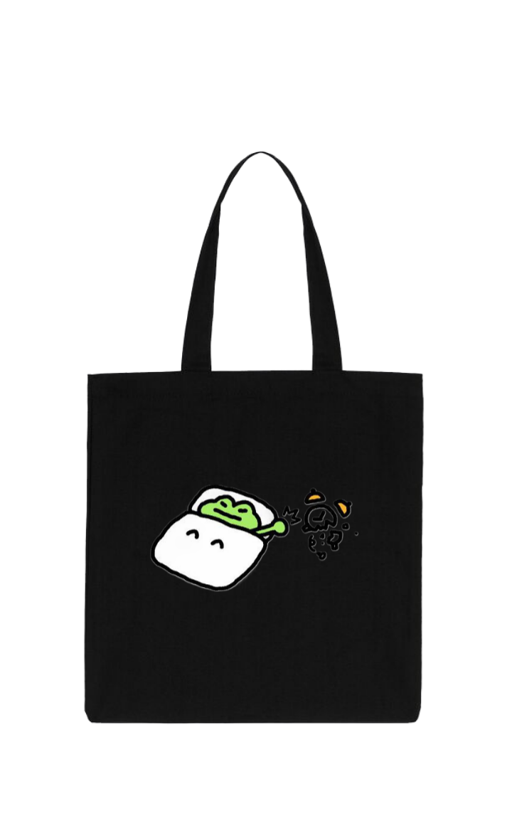 Frog tote bag Black 8
