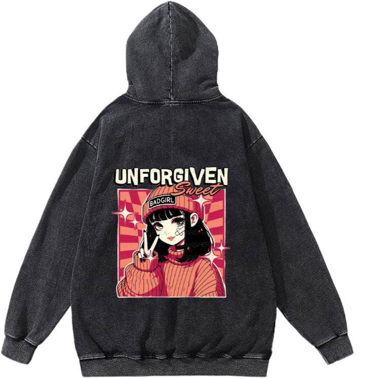 UNFORGIVEN Sweet Over Size hoodie Washed Back 28