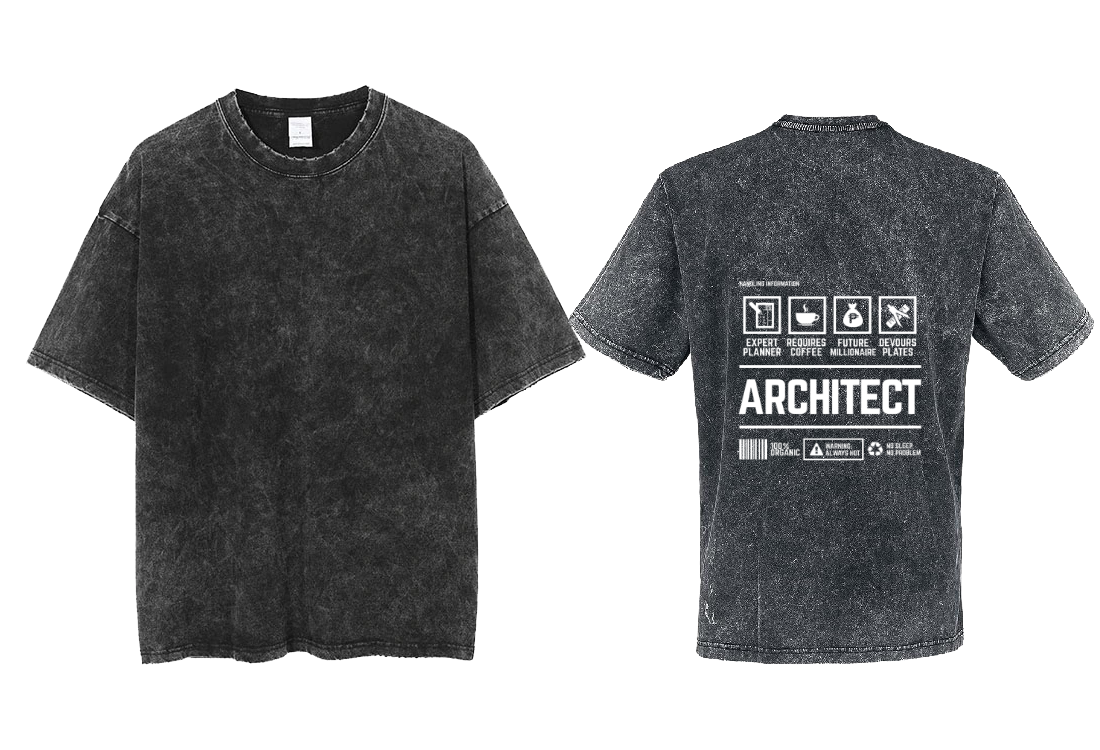 ARCHITECT Back text One Size t- shirt Washed Back 8