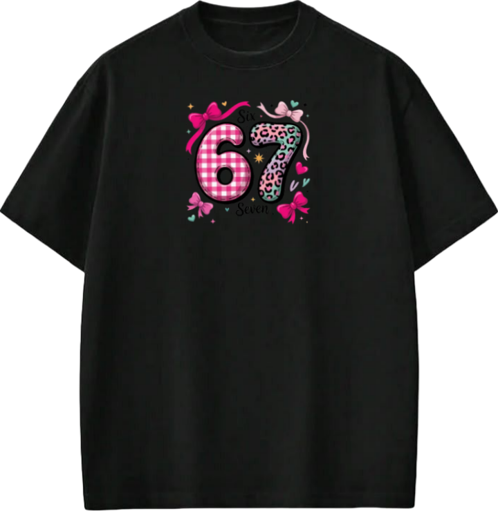 67 designs One Size t- shirt Black 7