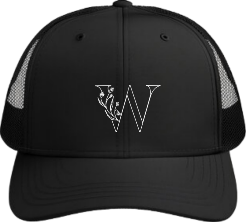 vector letter Baseball cap Black W 8