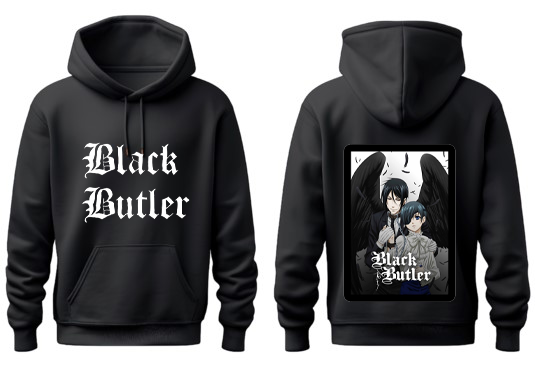 black butler One Size hoodie Black Back 12