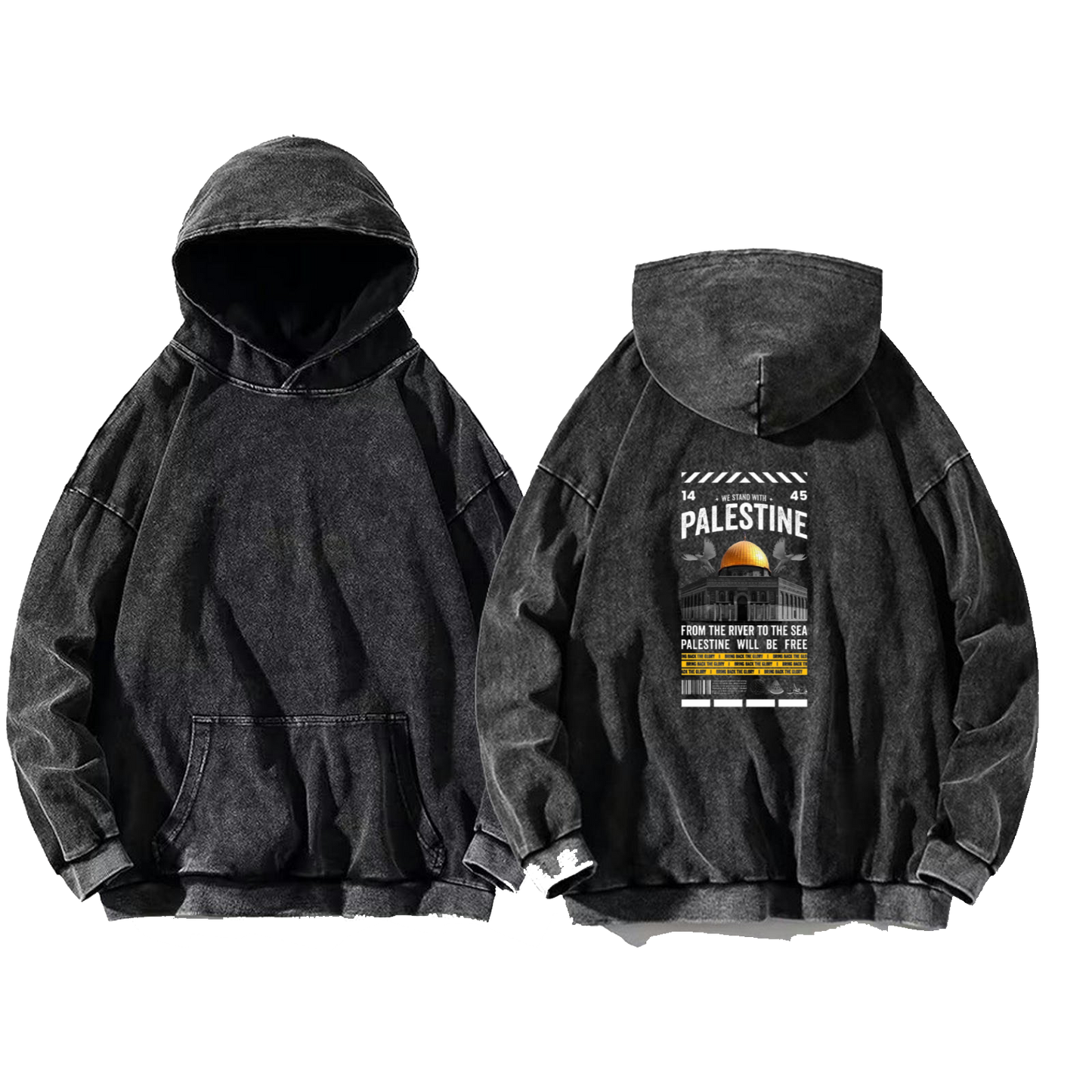 PALESTINE oversize hoodie Washed back 111