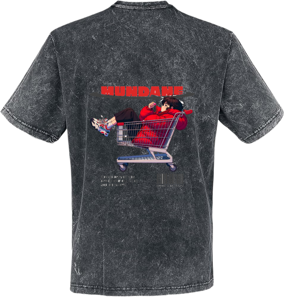 MUNDANE t- shirt Over Size Washed Back 105