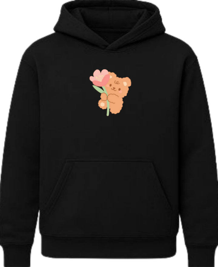 bear Oversize Hoodie Black 8