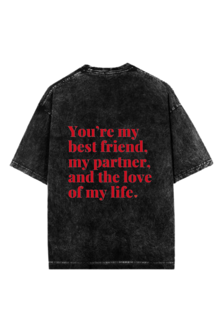 VaIentine coupIe One Size t- shirt Washed Back 8