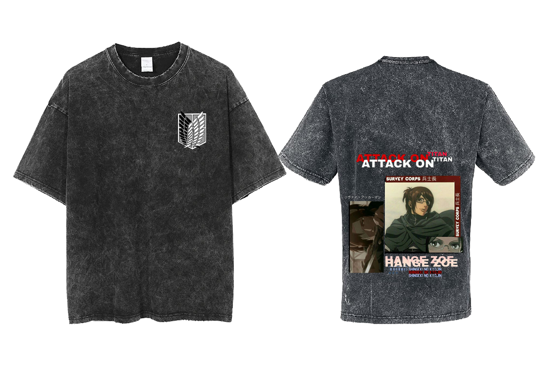 Anime Attack on titan shingeki no kyojin eren levi mikasa Aot Oversize t- shirt Washd acid back 8