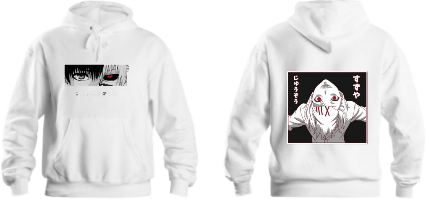 okyo Ghoul One Size hoodie White Back 8