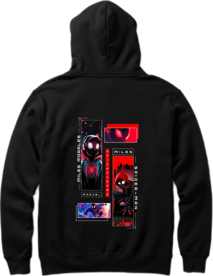 Spiderman One Size hoodie Black Back 8