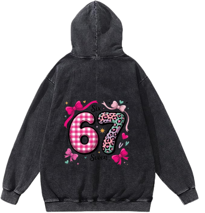 67 designs Oversize Hoodie Washed Back 8