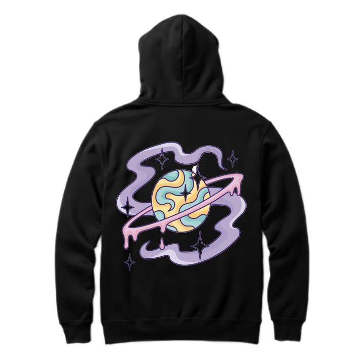 كوكب One Size hoodie Black Back 8