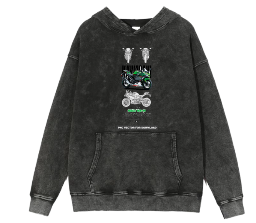 MOTOR CYCLE One Size hoodie Washed 8
