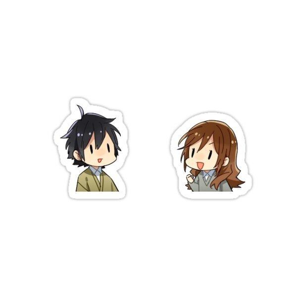 Horimiya Izumi Miyamura and Kyouko Hori Chibi Faces Aesthetic Sticker Set, Cute Anime Romance Art Decals for Laptop, Water Bottles, Journaling, Scrapbooking, and Planners