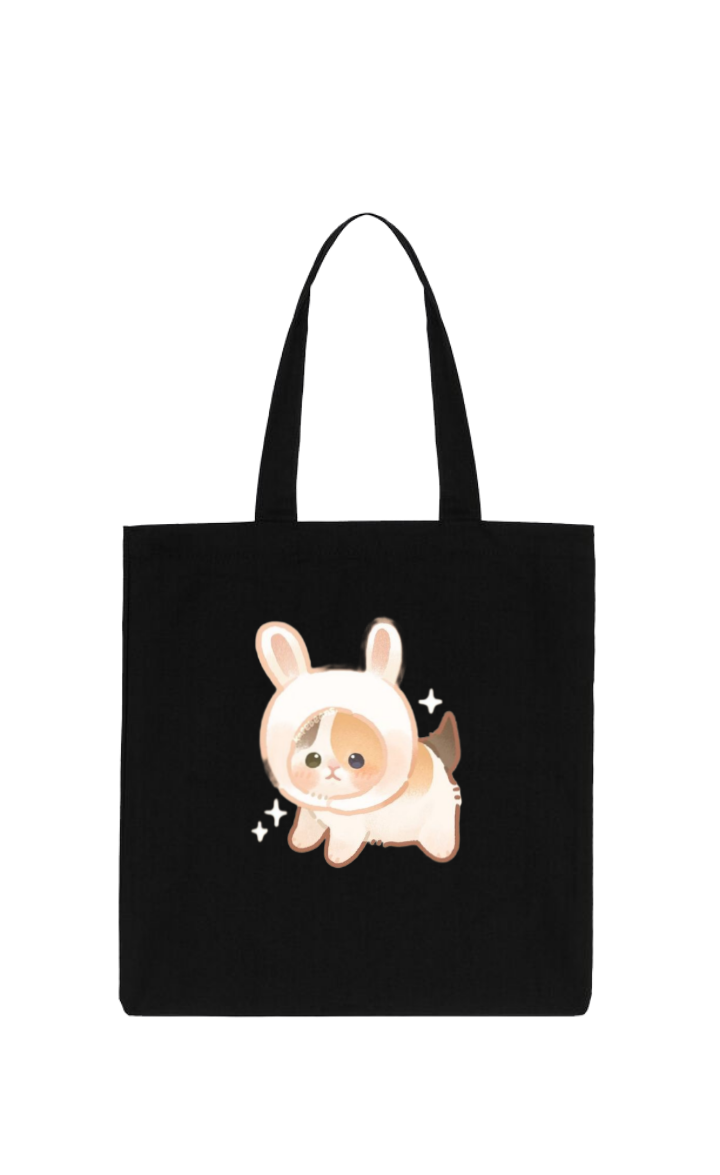 cat tote bag Black 90