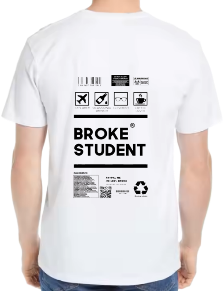 Broke Back text One Size t- shirt White Back 89
