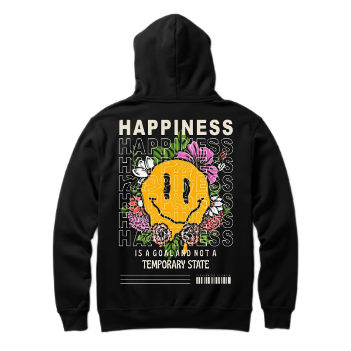 HAPPINESS Back text oversize hoodie back 91