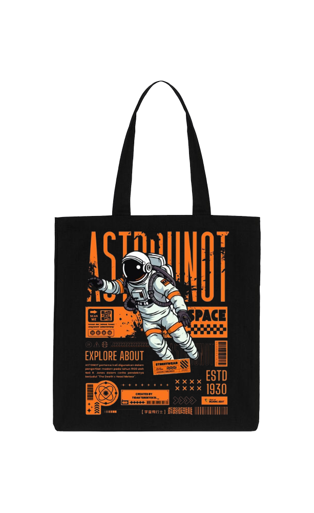 ASTRONAUT Back text tote bag Black 89