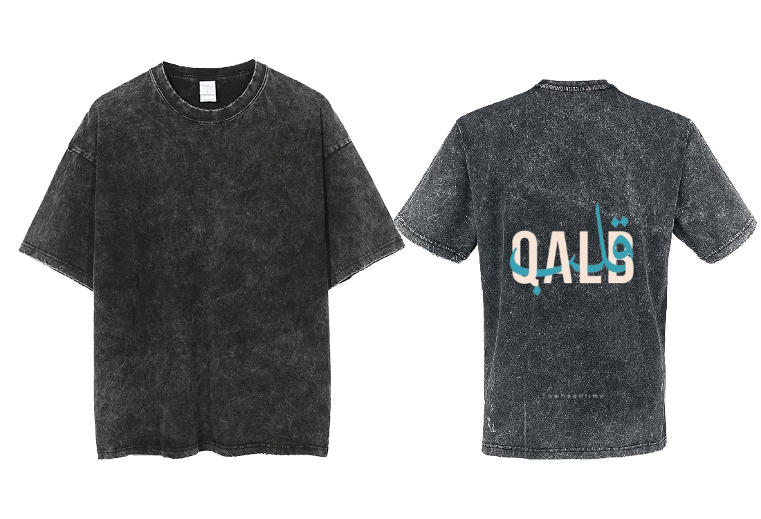 QALB Back text One Size t- shirt Washed Back 69