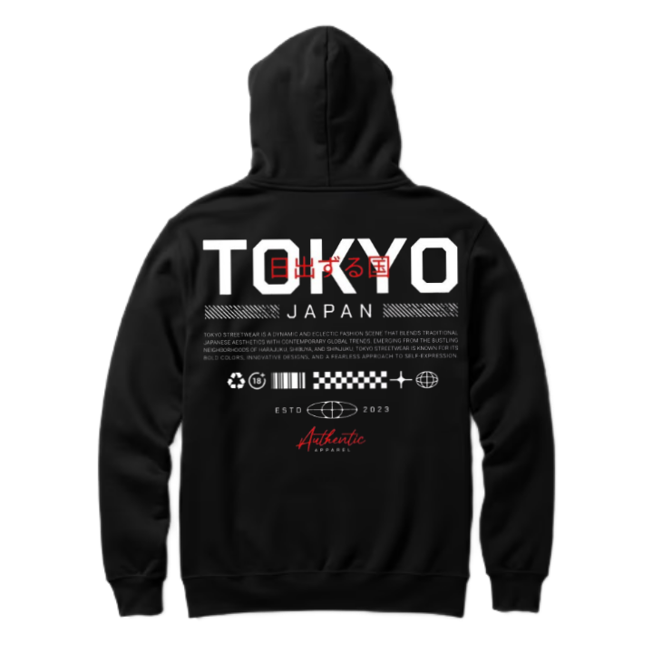 TOKYO Back text oversize hoodie back 92