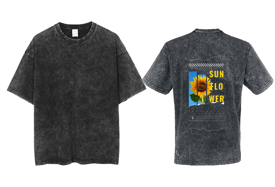 SUNFLOWER Back text One Size t- shirt Washed Back 71