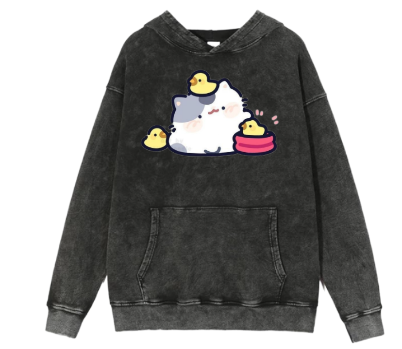 cat Oversize Hoodie Washed 94