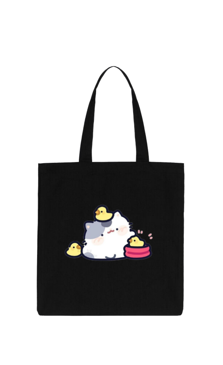 cat tote bag Black 94