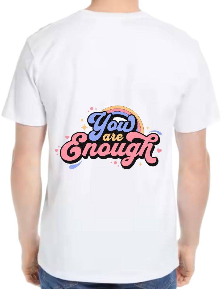are You Enough t- shirt One Size White back 94