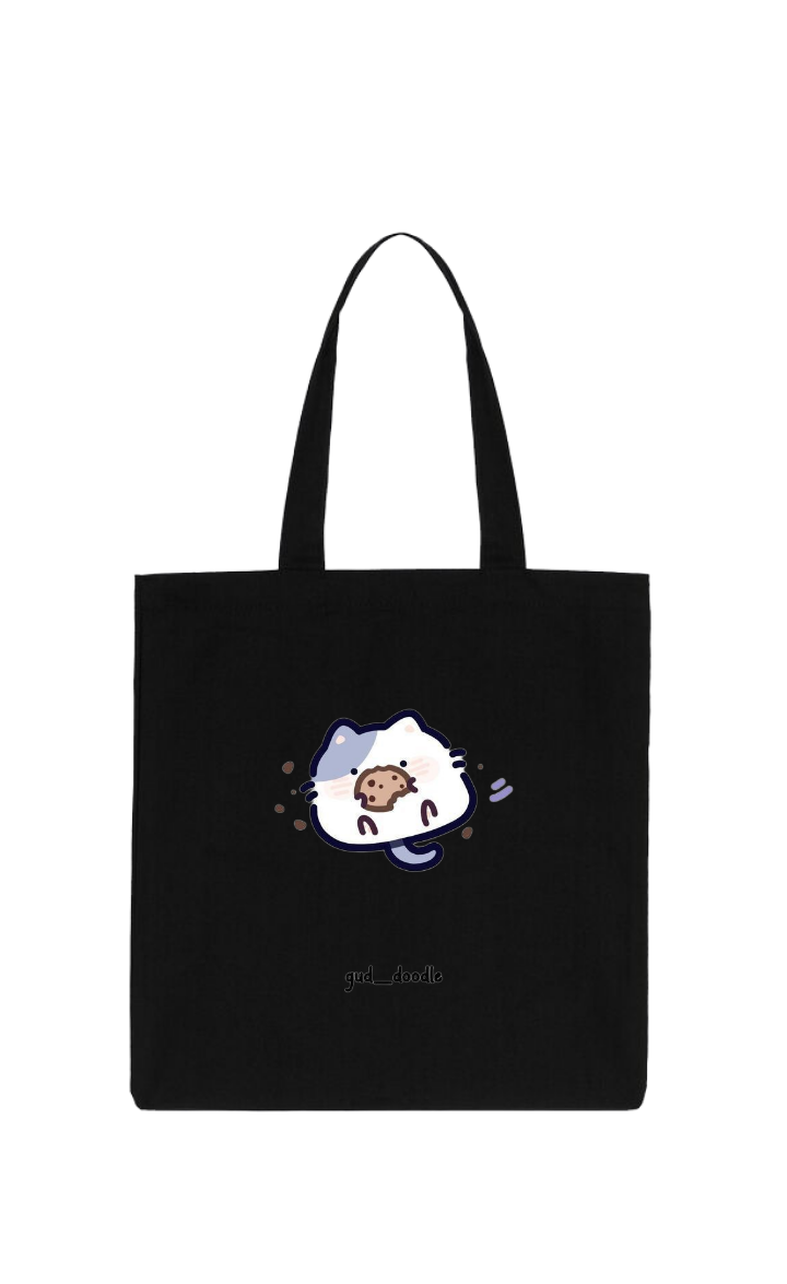 cat tote bag Black 95