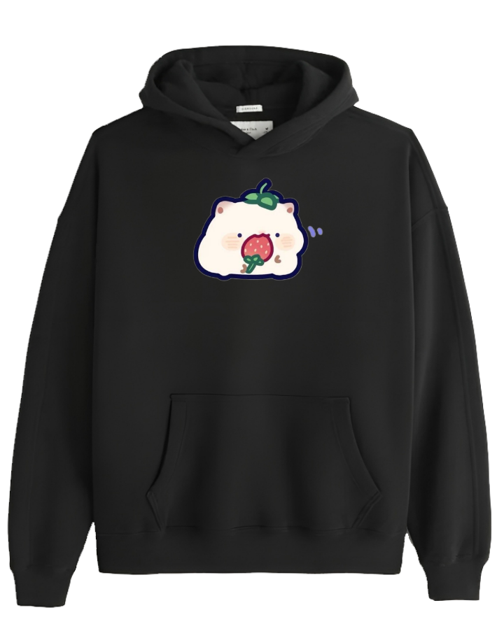 cat Oversize Hoodie Black 95