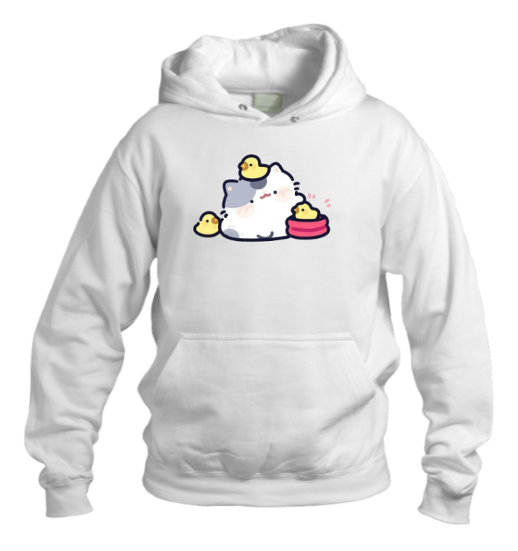 cat Oversize Hoodie White 95