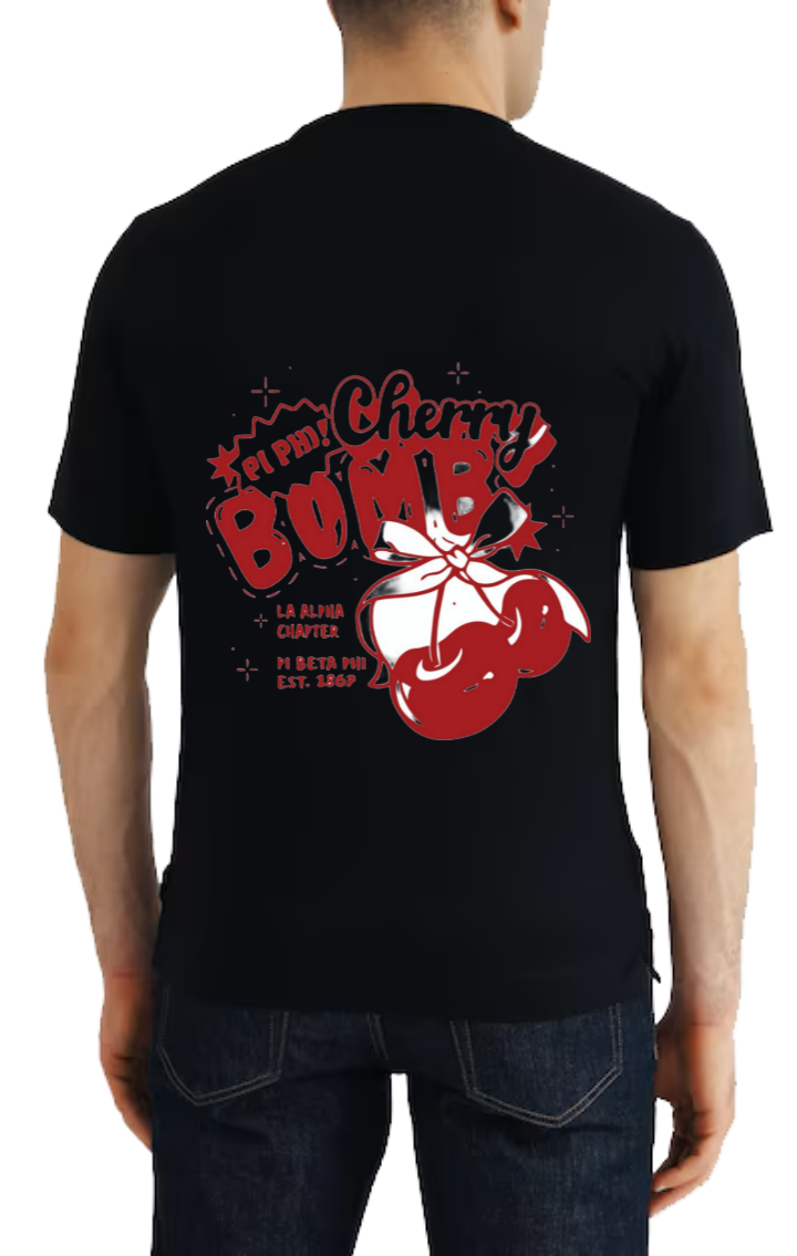 Cherry t- shirt One Size Black back 96